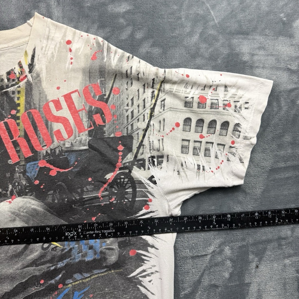 Guns N Roses 1992 Dead Horse AOP band T-shirt Distressed Vintage Band Tee XXL - Picture 8 of 9